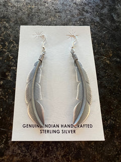 Silver Feather Earrings