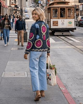 Floral Embroidered Suzani Jacket Women's Apparel - Picayune Cellars & Mercantile