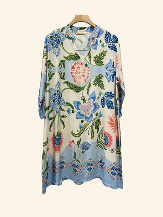 Floral Printed Short Dress Women's Apparel - Picayune Cellars & Mercantile