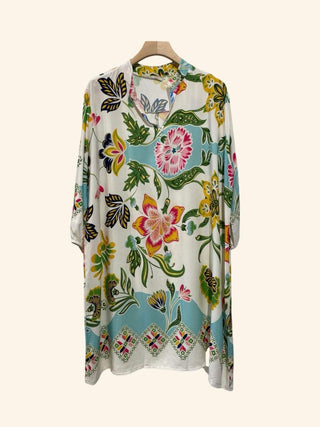 Floral Printed Short Dress Women's Apparel - Picayune Cellars & Mercantile