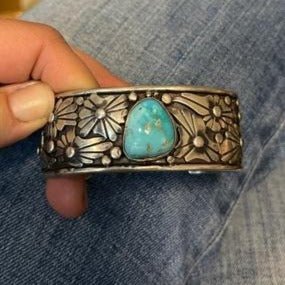 Flower and Turquoise Bracelet Bracelets - Picayune Cellars & Mercantile