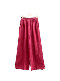 Cotton Gauze Wide-Leg Pants