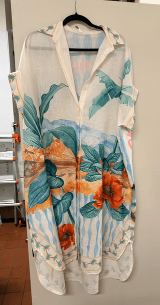Flowing Printed Shirt Dress Women's Apparel - Picayune Cellars & Mercantile