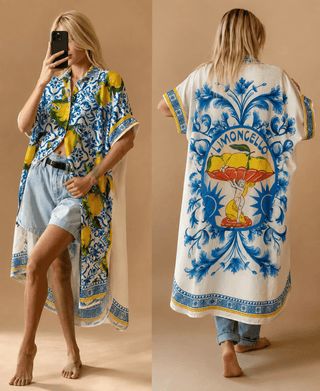 Flowing Printed Shirt Dress Women's Apparel - Picayune Cellars & Mercantile