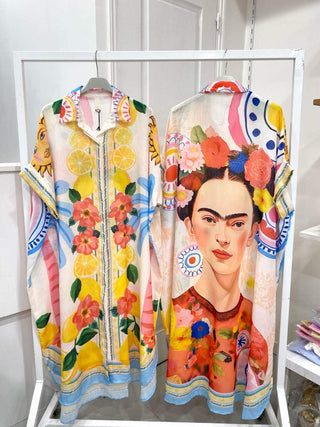 Flowing Printed Shirt Dress Women's Apparel - Picayune Cellars & Mercantile