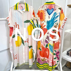 Flowing Printed Shirt Dress