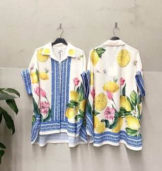 Flowing Printed Shirt Women's Apparel - Picayune Cellars & Mercantile