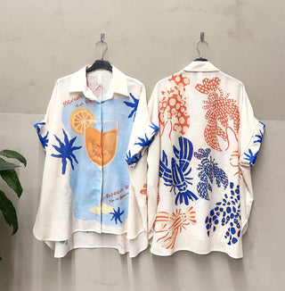 Flowing Printed Shirt Women's Apparel - Picayune Cellars & Mercantile