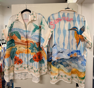 Flowing Printed Short Sleeved Shirt Women's Apparel - Picayune Cellars & Mercantile
