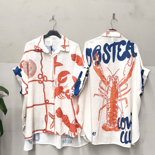 Flowing Printed Short Sleeved Shirt Women's Apparel - Picayune Cellars & Mercantile
