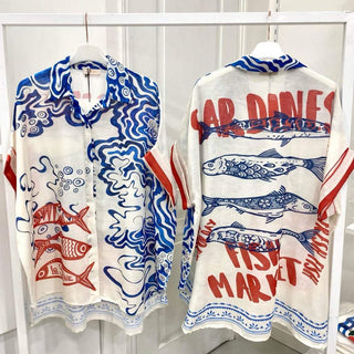 Flowing Printed Short Sleeved Shirt Women's Apparel - Picayune Cellars & Mercantile