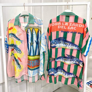 Flowing Printed Short Sleeved Shirt Women's Apparel - Picayune Cellars & Mercantile