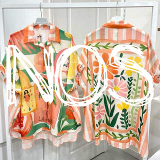 Flowing Printed Short Sleeved Shirt Women's Apparel - Picayune Cellars & Mercantile