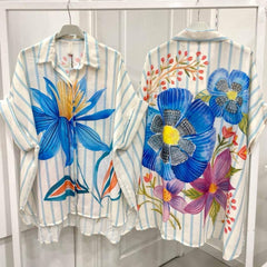 Flowing Printed Short Sleeved Shirt