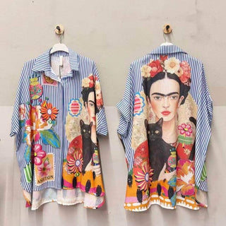 Flowing Printed Short Sleeved Shirt Women's Apparel - Picayune Cellars & Mercantile