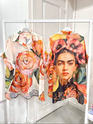 Flowing Printed Short Sleeved Shirt Women's Apparel - Picayune Cellars & Mercantile