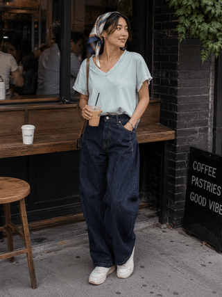 Frayed Edges V-neck T-shirt Women's Apparel - Picayune Cellars & Mercantile