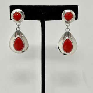 Genuine Indian Red Coral Earrings Earrings - Picayune Cellars & Mercantile