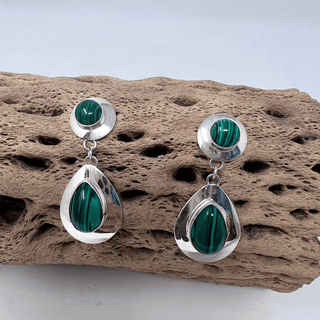 Genuine Native American Malachite Earrings Earrings - Picayune Cellars & Mercantile