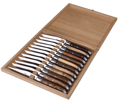 GC Laguiole Prestige Table Knife Sets Mixed Wood Handles
