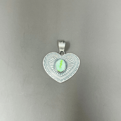 Green Turquoise Heart Pendant