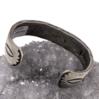 Hand Stamped Silver Bracelet with Coral Bracelets - Picayune Cellars & Mercantile