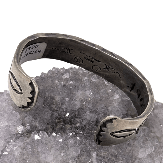 Hand Stamped Silver Bracelet with Coral Bracelets - Picayune Cellars & Mercantile