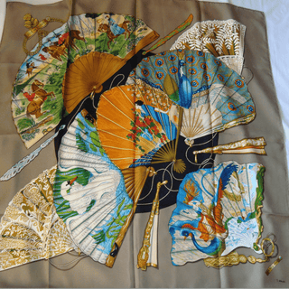 Hermes Brise de Charme Taupe Silk Scarf 90cm Scarves - Picayune Cellars & Mercantile