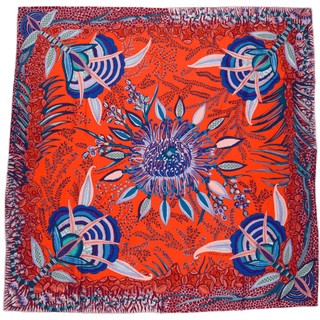 Hermes Flowers of South Africa Silk Scarf 90cm Scarves - Picayune Cellars & Mercantile