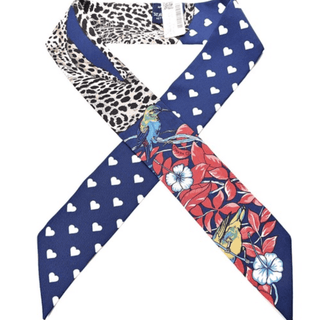 Hermes Jungle Love Limited Edition Navy Silk Twilly Scarves - Picayune Cellars & Mercantile