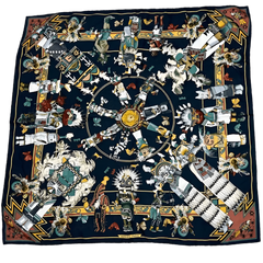 Hermès Scarf Kachinas Black 90 Kermit Oliver