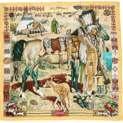 Hermès Scarf Les Cheyennes 90 Kermit Oliver