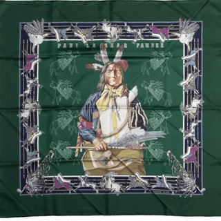 Hermès Kermit Oliver Pani La Shar Pawnee Silk Scarf 90cm Scarves - Picayune Cellars & Mercantile