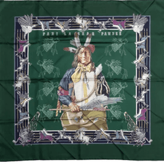 Hermès Scarf Pani La Shar Pawnee 90 Kermit Oliver