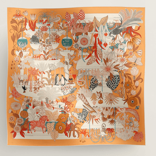 Hermes Precious Paradise Orange Silk Scarf 90cm Scarves - Picayune Cellars & Mercantile