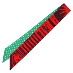 Hermes Astrologie a Pois Red & Green Silk Twilly