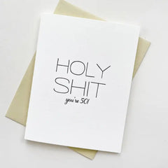 Holy Shit 50 Birthday Card