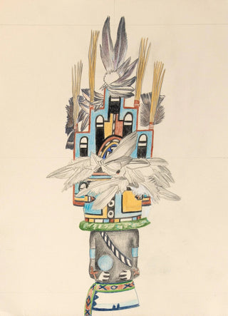 Hopi "Jemez" Kachina & Charles Loloma Drawing Artwork - Picayune Cellars & Mercantile