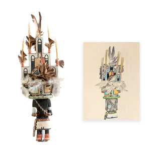 Hopi "Jemez" Kachina & Charles Loloma Drawing Artwork - Picayune Cellars & Mercantile