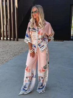 Mediterranean Ensemble Shirt & Pant Set