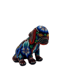 Huichol Beaded Beagle Sculpture