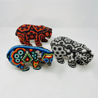Huichol Beaded Bear Artwork - Picayune Cellars & Mercantile