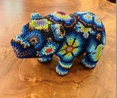 Huichol Beaded Bear Artwork - Picayune Cellars & Mercantile