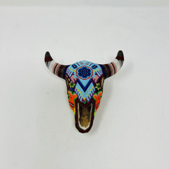 Huichol Beaded Cow Skull, Small