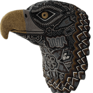 Huichol Beaded Eagle Head Artwork - Picayune Cellars & Mercantile