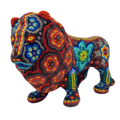 Huichol Beaded Lion