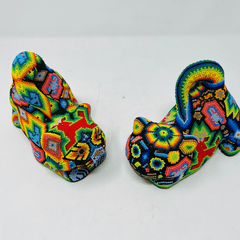 Huichol Beaded Cat Playing
