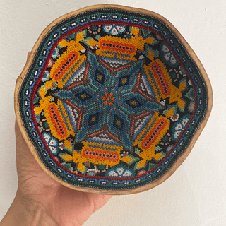 Huichol Gourd Bowl Artwork - Picayune Cellars & Mercantile