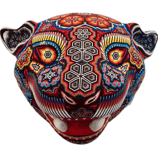 Huichol Jaguar Head Artwork - Picayune Cellars & Mercantile