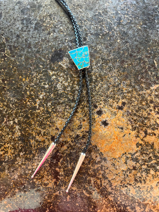Turquoise Trapezoid Bolo Tie